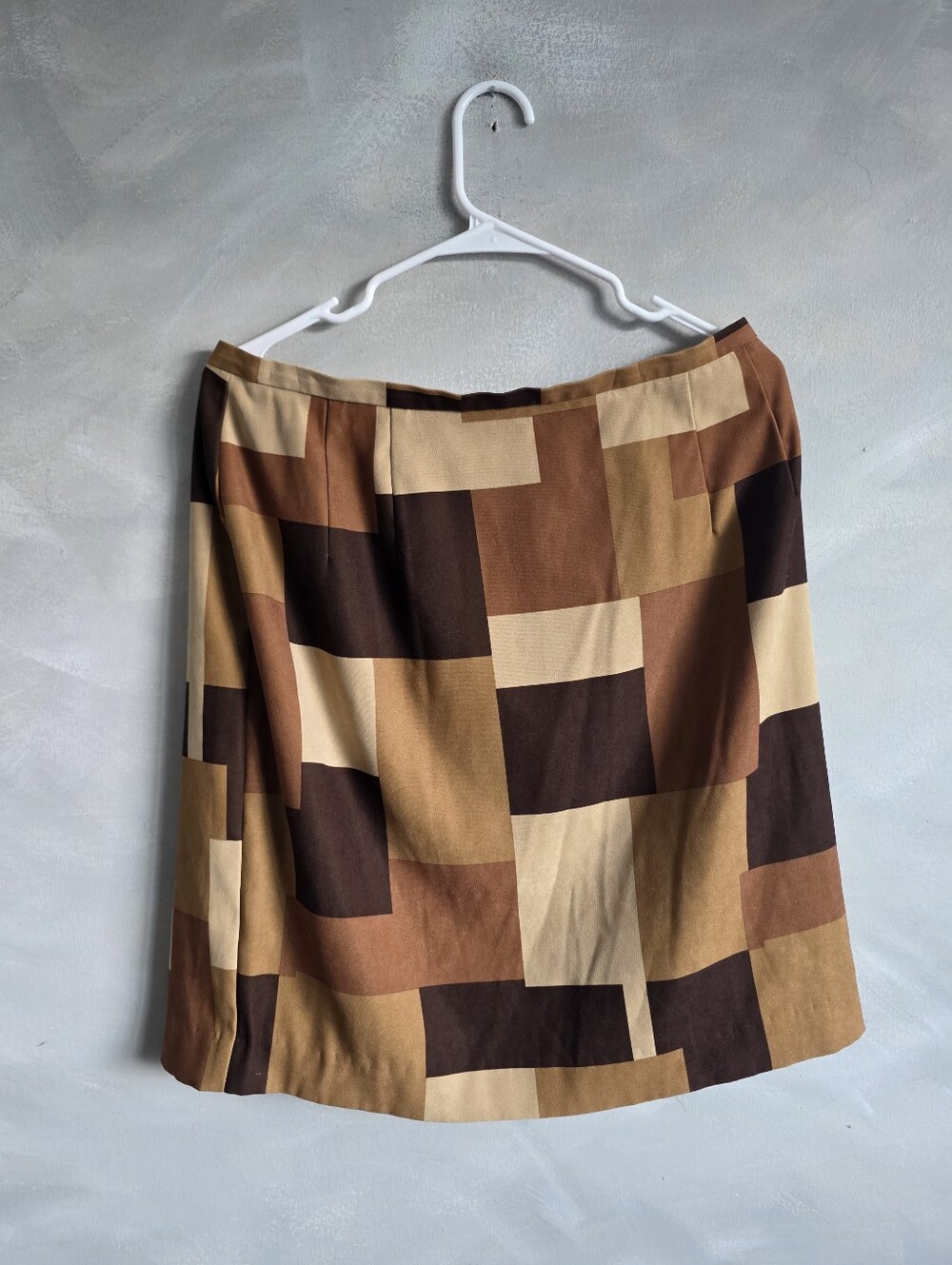 Vtg Multicolored Geometric Patchwork Skirt Harve Benard Womens 14 Boho Festival